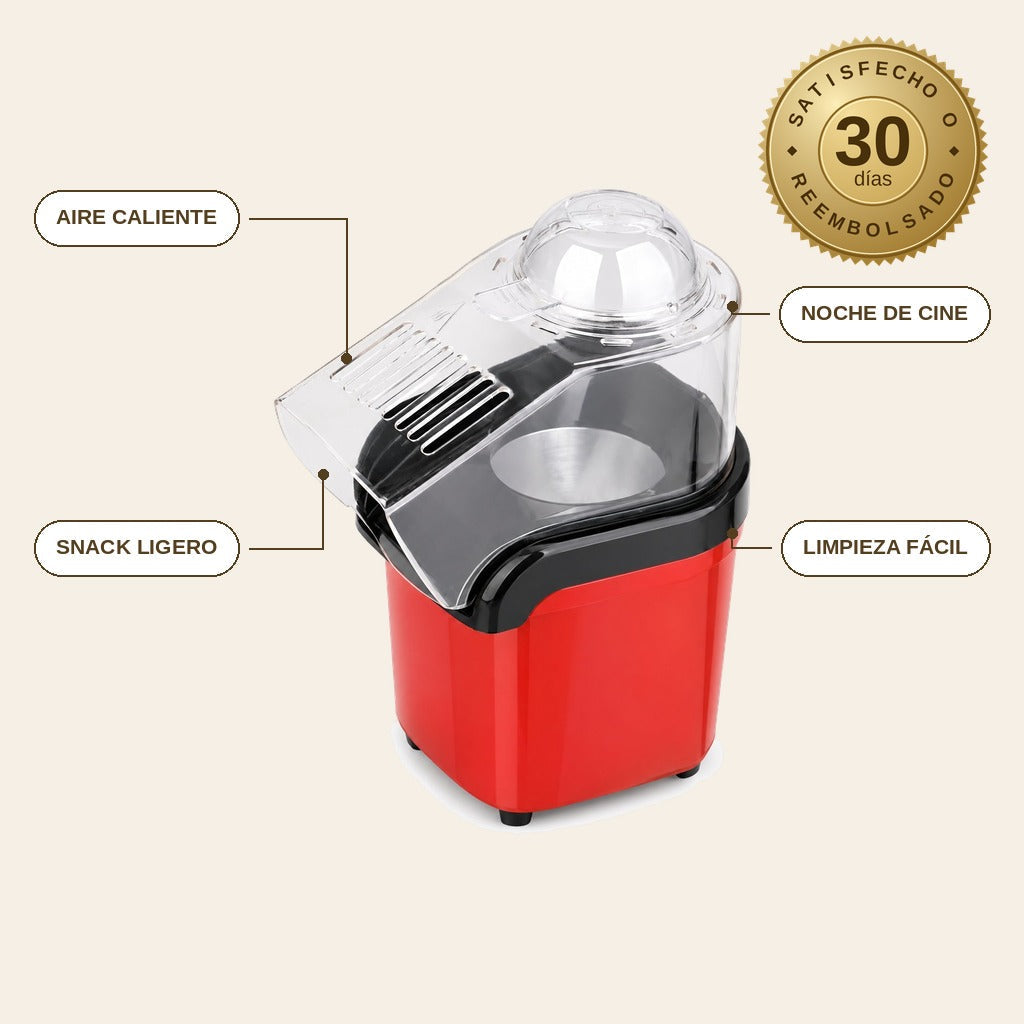 infographie — Máquina de Palomitas Sin Aceite – Aire Caliente 1200 W