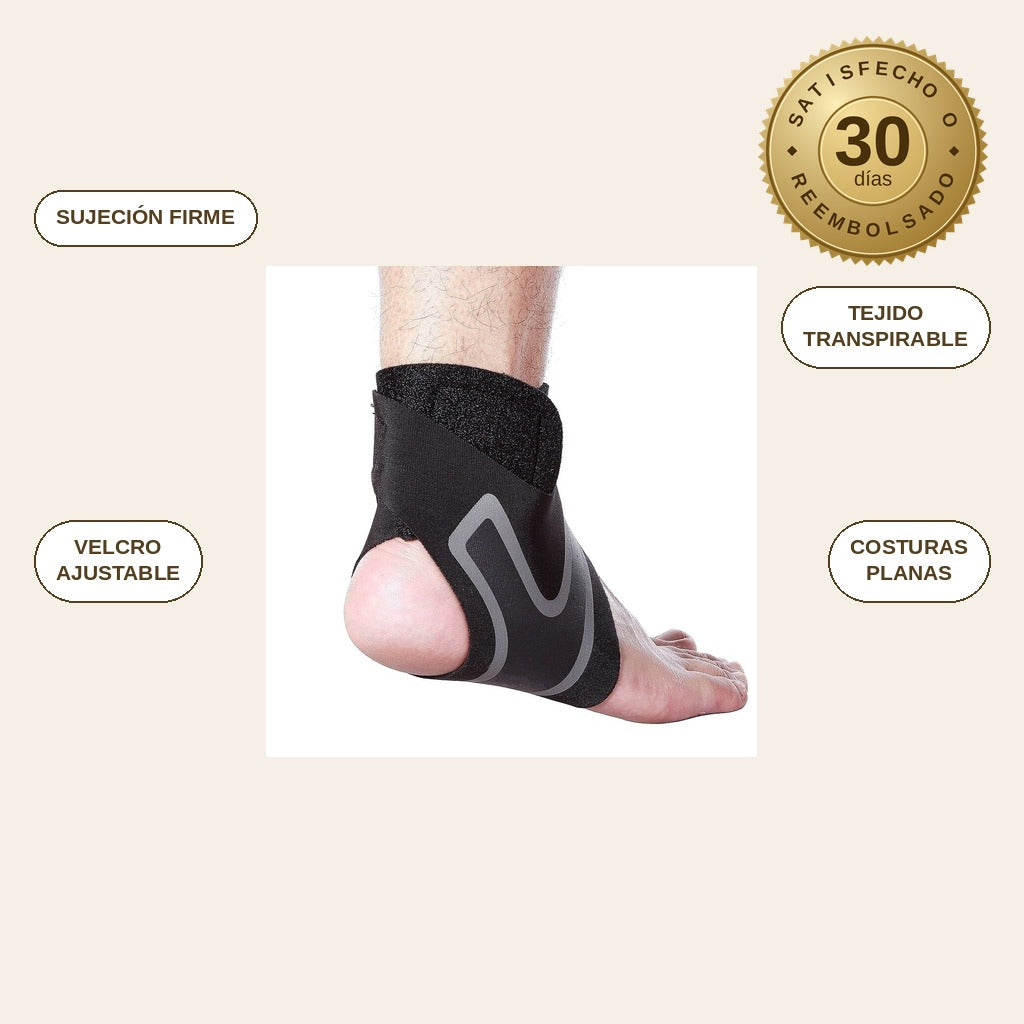 infographie — Tobillera Elástica de Sujeción con Velcro Ajustable – Par Izquierda + Derecha