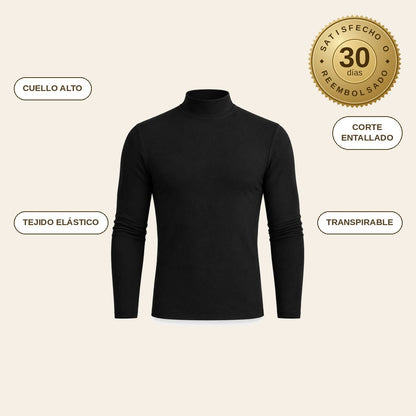 infographie — Camiseta de Cuello Alto para Hombre – Corte Entallado y Tejido Elástico