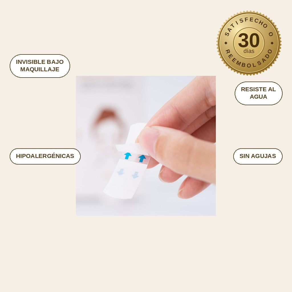infographie — Tiras Lifting Facial Invisibles – Efecto Tensor al Instante, sin Agujas