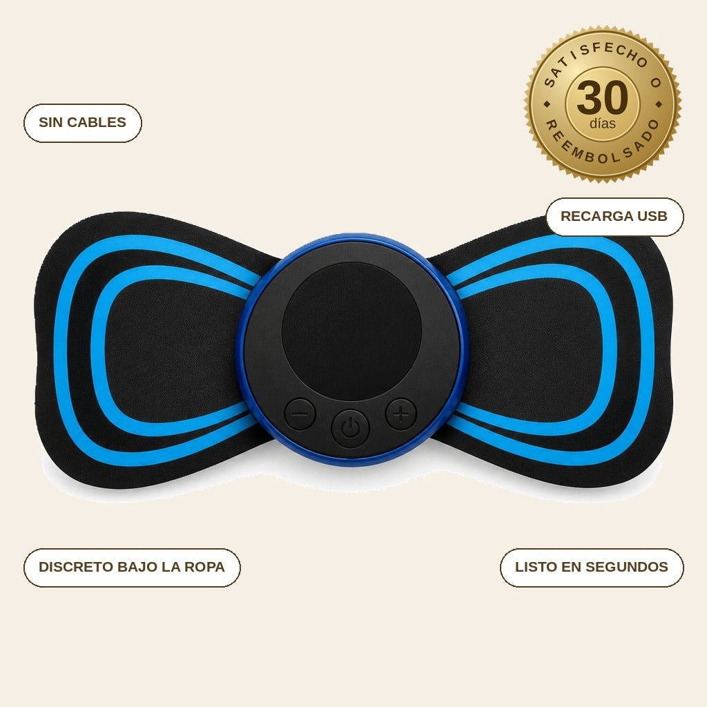 infographie — Masajeador EMS Mariposa – Masaje sin cables para cuello, espalda y piernas