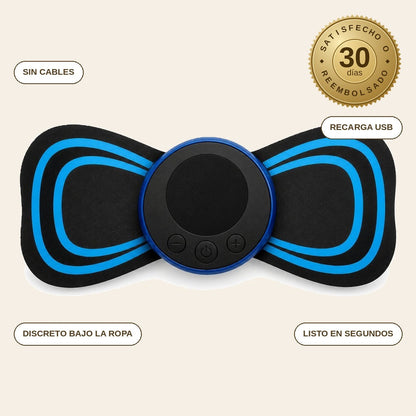 infographie — Masajeador EMS Mariposa – Masaje sin cables para cuello, espalda y piernas
