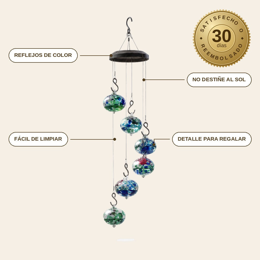 infographie — Móvil Colgante de Cristal Soplado con 6 Bebederos
