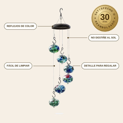 infographie — Móvil Colgante de Cristal Soplado con 6 Bebederos