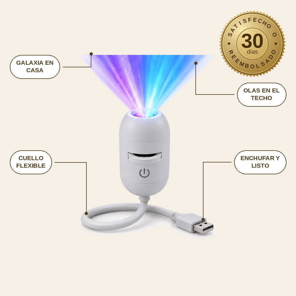 infographie — Proyector Holográfico USB Galaxia y Océano