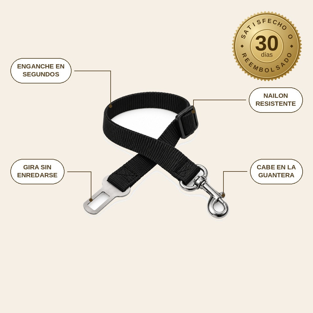 infographie — Cinturón de Seguridad para Perro – Correa de Coche con Mosquetón Giratorio