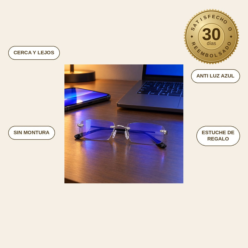infographie — Gafas de Lectura Progresivas Sin Montura – Anti Luz Azul