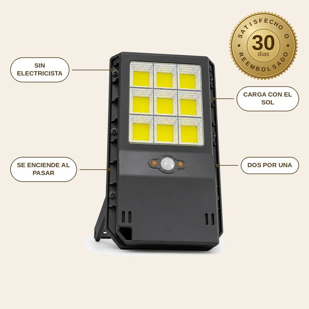 infographie — LumiSol™ – Lámpara Solar LED con Sensor de Movimiento, Sin Cables, IP65