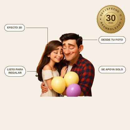 infographie — Cuadro Animado 3D Personalizado — Tus personajes salen del marco
