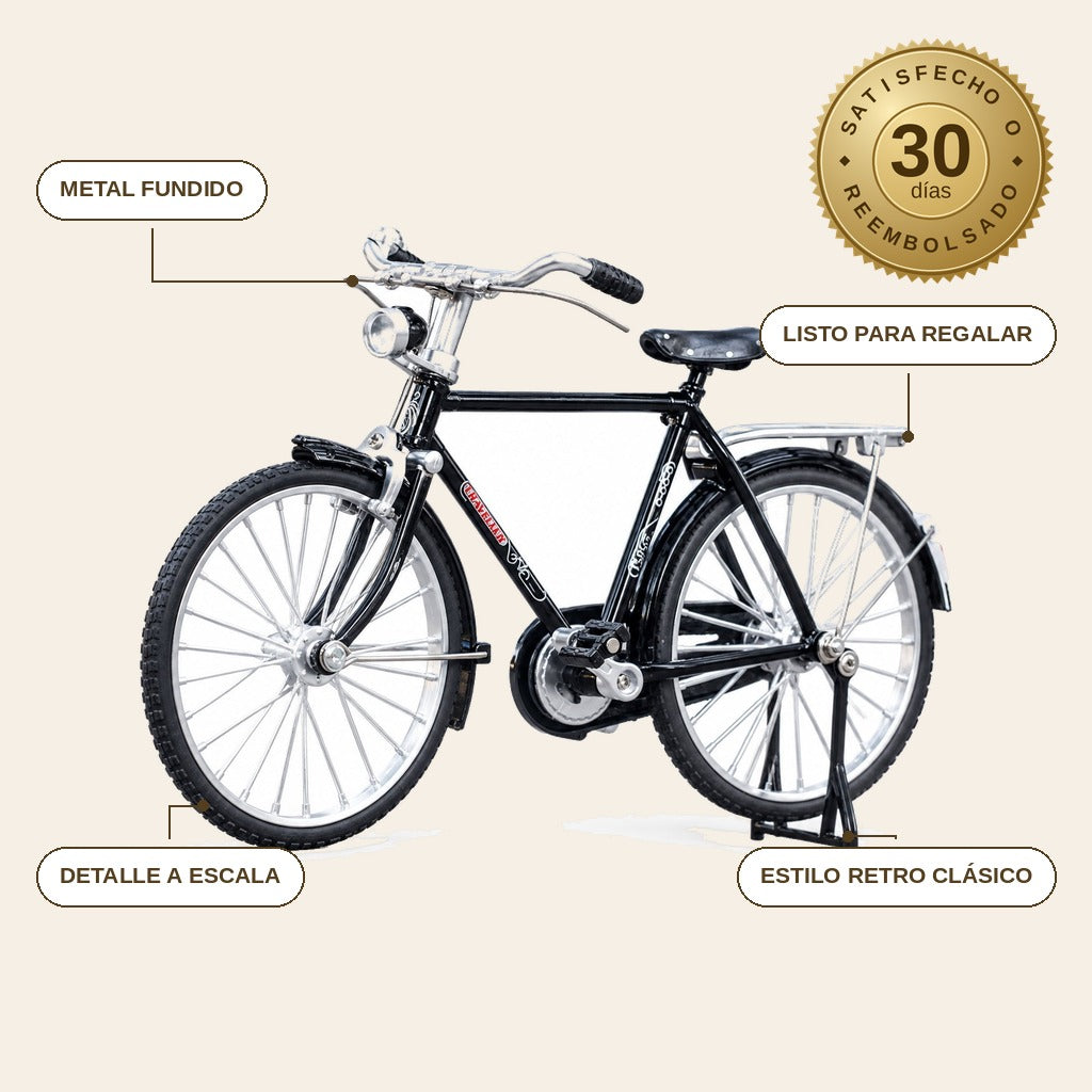 infographie — Bicicleta Miniatura de Metal Retro