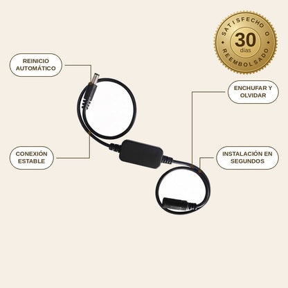 infographie — Cable de Reinicio Automático para Router – Temporizador 24 h