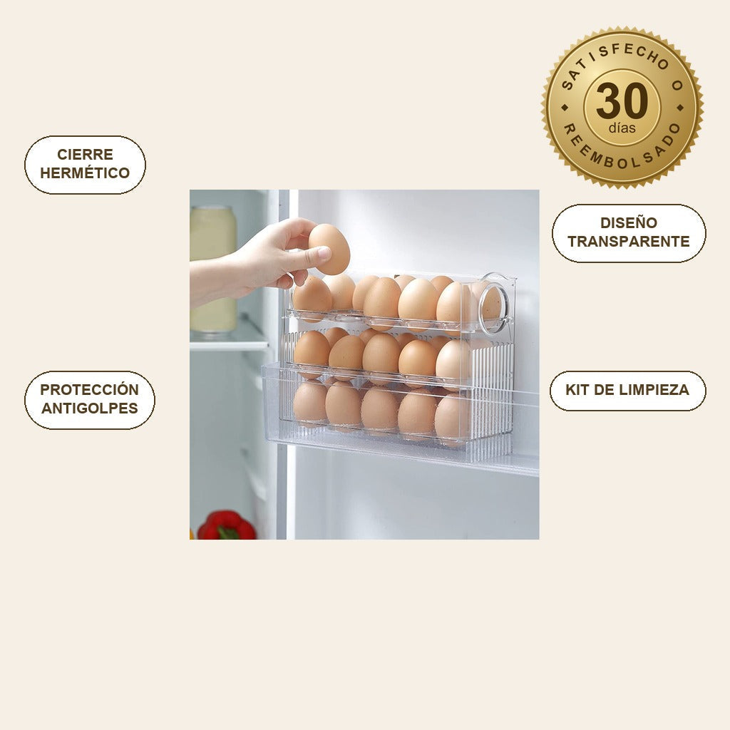 infographie — OvoStack™ Organizador de Huevos Apilable — Pack de 2