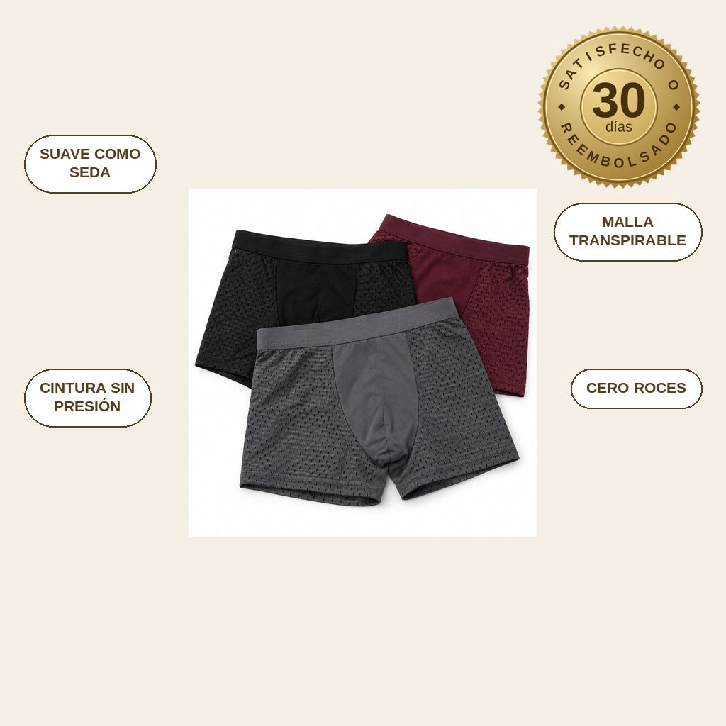 infographie — Bóxers de Bambú Transpirables – Pack de 4
