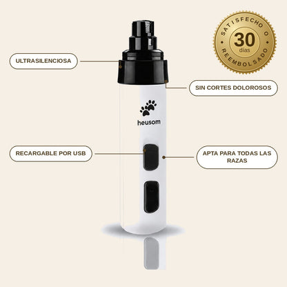infographie — Lima de uñas eléctrica silenciosa para perros