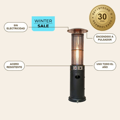 infographie — IgniCalor™ Estufa de Gas para Terraza y Patio