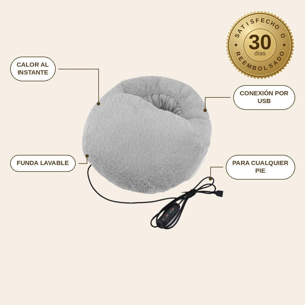 infographie — CalorPies™ – Calentador de Pies Eléctrico USB de Felpa