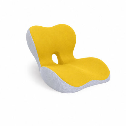 couleur Amarillo — Cojín Ergonómico con Respaldo Lumbar – Asiento y Respaldo de Espuma Viscoelástica en una Sola Pieza