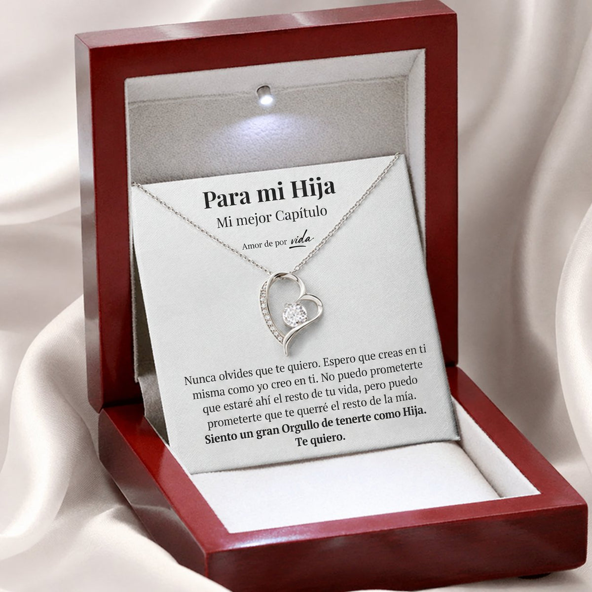 situation — Collar Corazón Amor Eterno – Para Mi Hija, con Estuche de Luz y Tarjeta