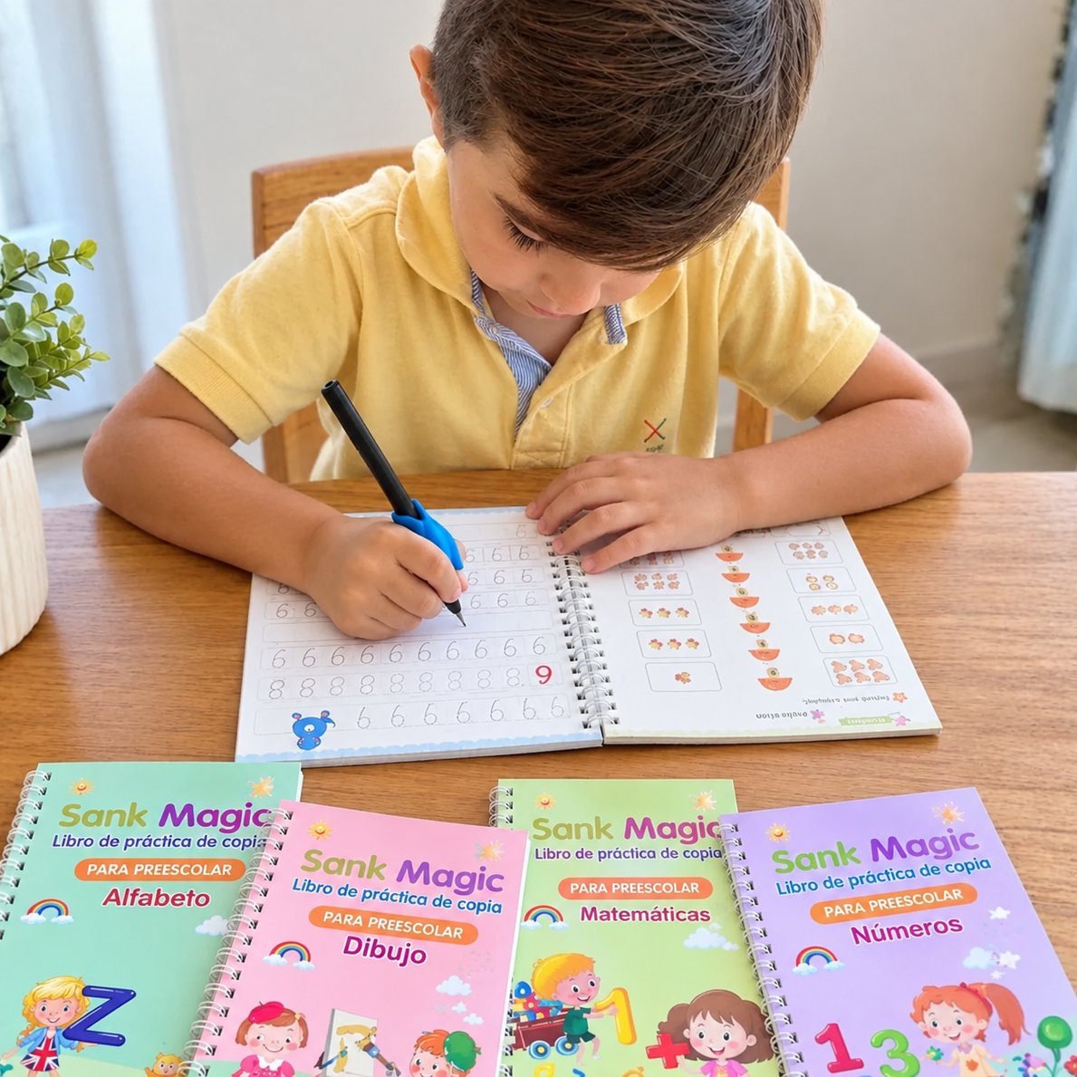packshot — Cuadernos Mágicos de Caligrafía Reutilizables – Lote de 4