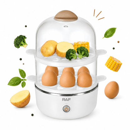 situation — VaporDuo™ – Cocedor de huevos y vaporera eléctrica de 2 niveles, 14 huevos, apagado automático