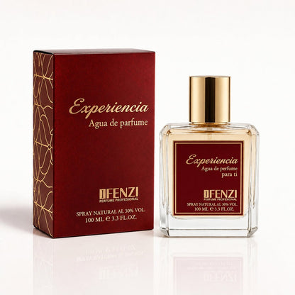 packshot — Esencia Ámbar™ – Perfume 100 ml de azafrán, jazmín y ámbar gris + atomizador de viaje de regalo