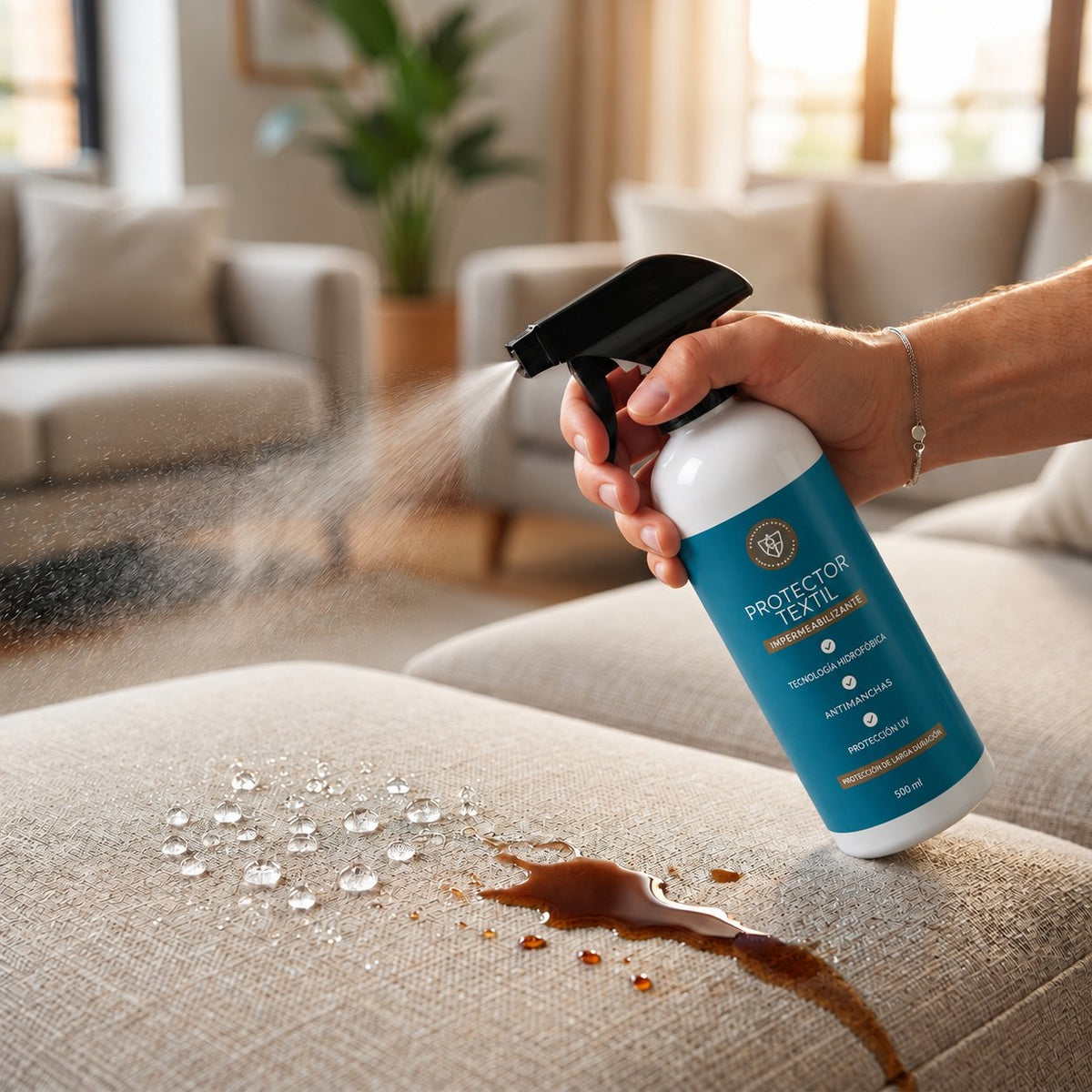situation — Spray Impermeabilizante para Telas 500 ml – Protector Antimanchas para Sofás, Alfombras y Zapatillas