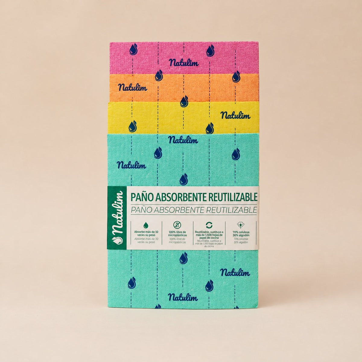 packshot — Bayeta de Celulosa Reutilizable – Pack de 8