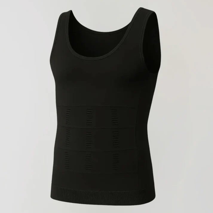 couleur Negro — Camiseta de Compresión Sin Mangas para Hombre