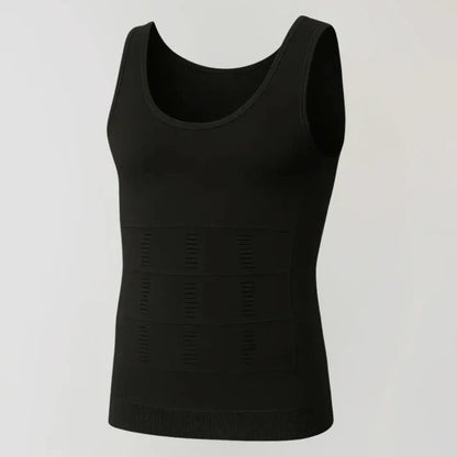 couleur Negro — Camiseta de Compresión Sin Mangas para Hombre