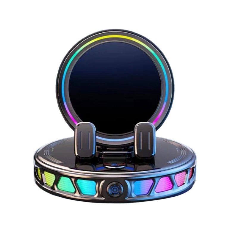 couleur Negro — LumiGrip™ – Soporte de Móvil para Coche con Cierre Automático, Carga Inalámbrica 15 W y Luz RGB