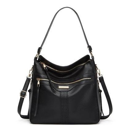 couleur Negro — Bolso Hobo Retro de Piel Suave – Gran Capacidad