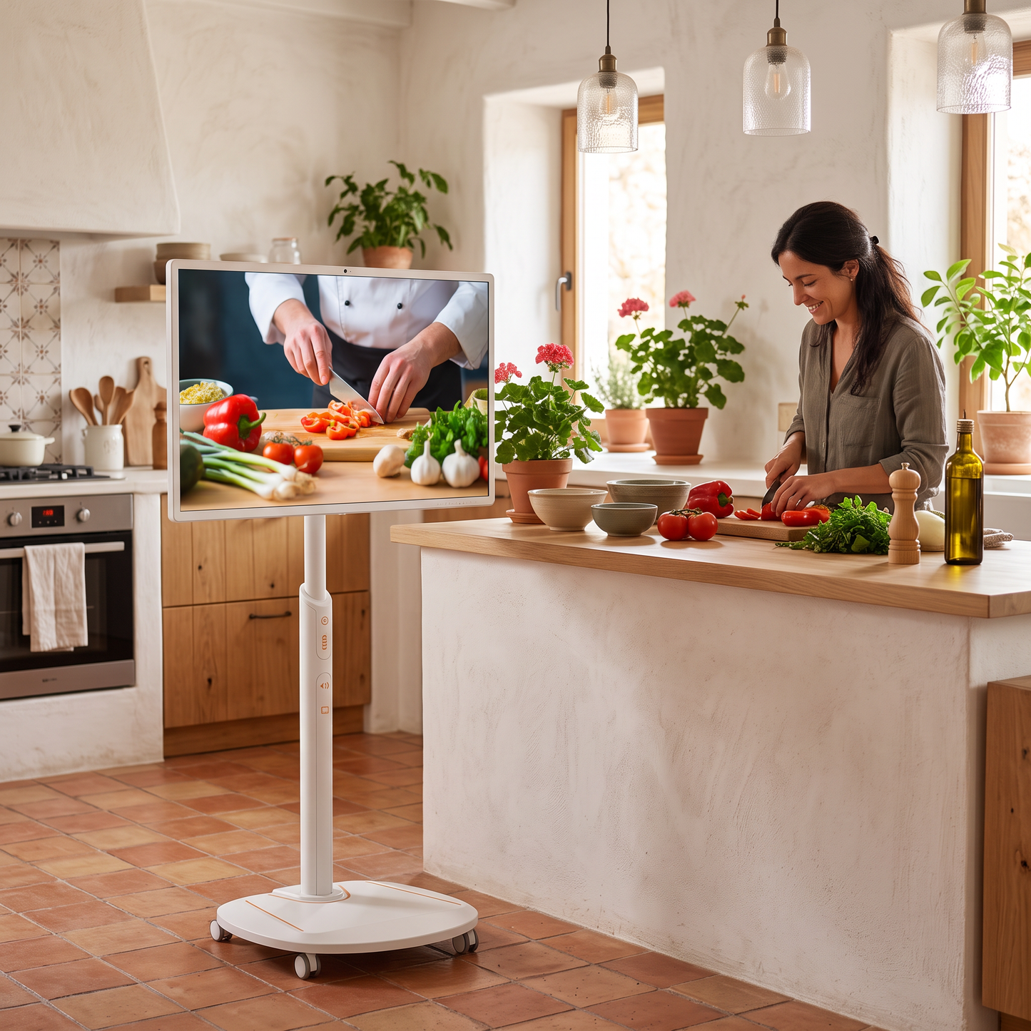 NovaScreen™ 32 — Televisor Portátil Táctil 4K con Ruedas