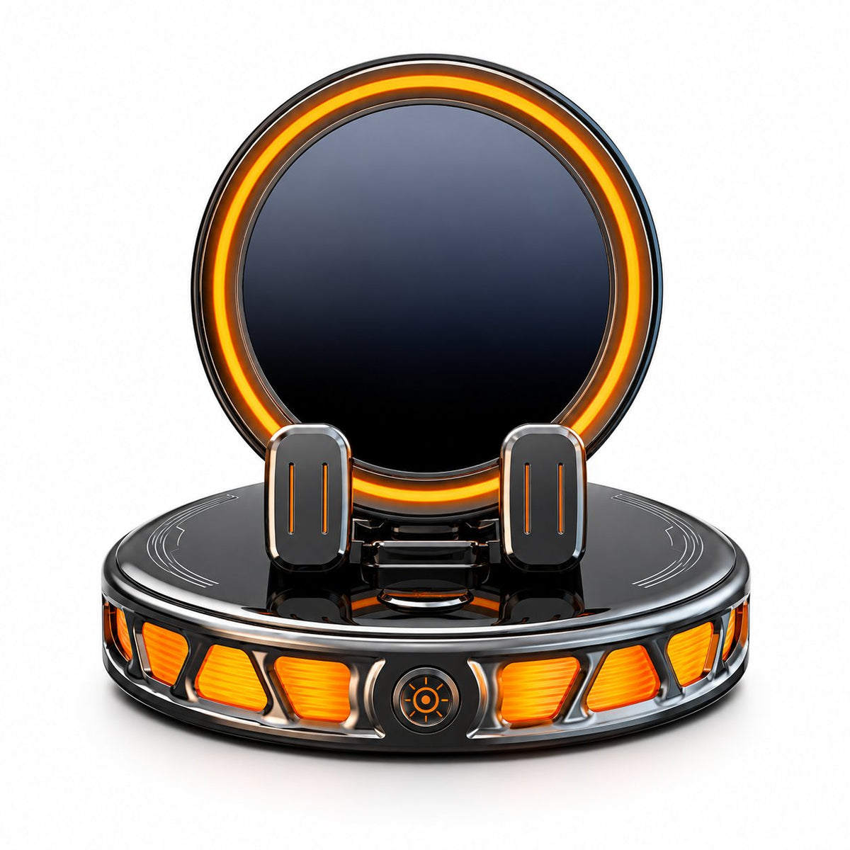 couleur Naranja — LumiGrip™ – Soporte de Móvil para Coche con Cierre Automático, Carga Inalámbrica 15 W y Luz RGB