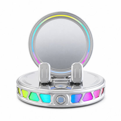 couleur Plata — LumiGrip™ – Soporte de Móvil para Coche con Cierre Automático, Carga Inalámbrica 15 W y Luz RGB