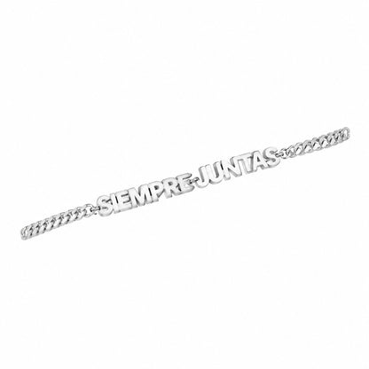 couleur Plateado — Pulseras «Siempre Juntas» – Dúo de acero inoxidable (2x1)