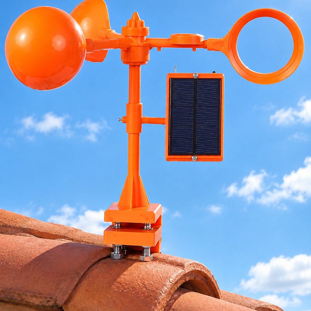 situation — SolGiro™ – Espantapájaros solar giratorio 360° con destellos y sonido