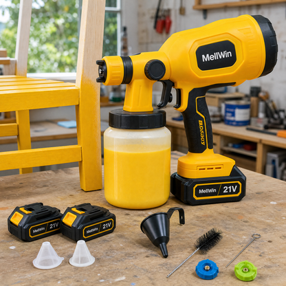 Pistola de pintar a batería con dos baterías