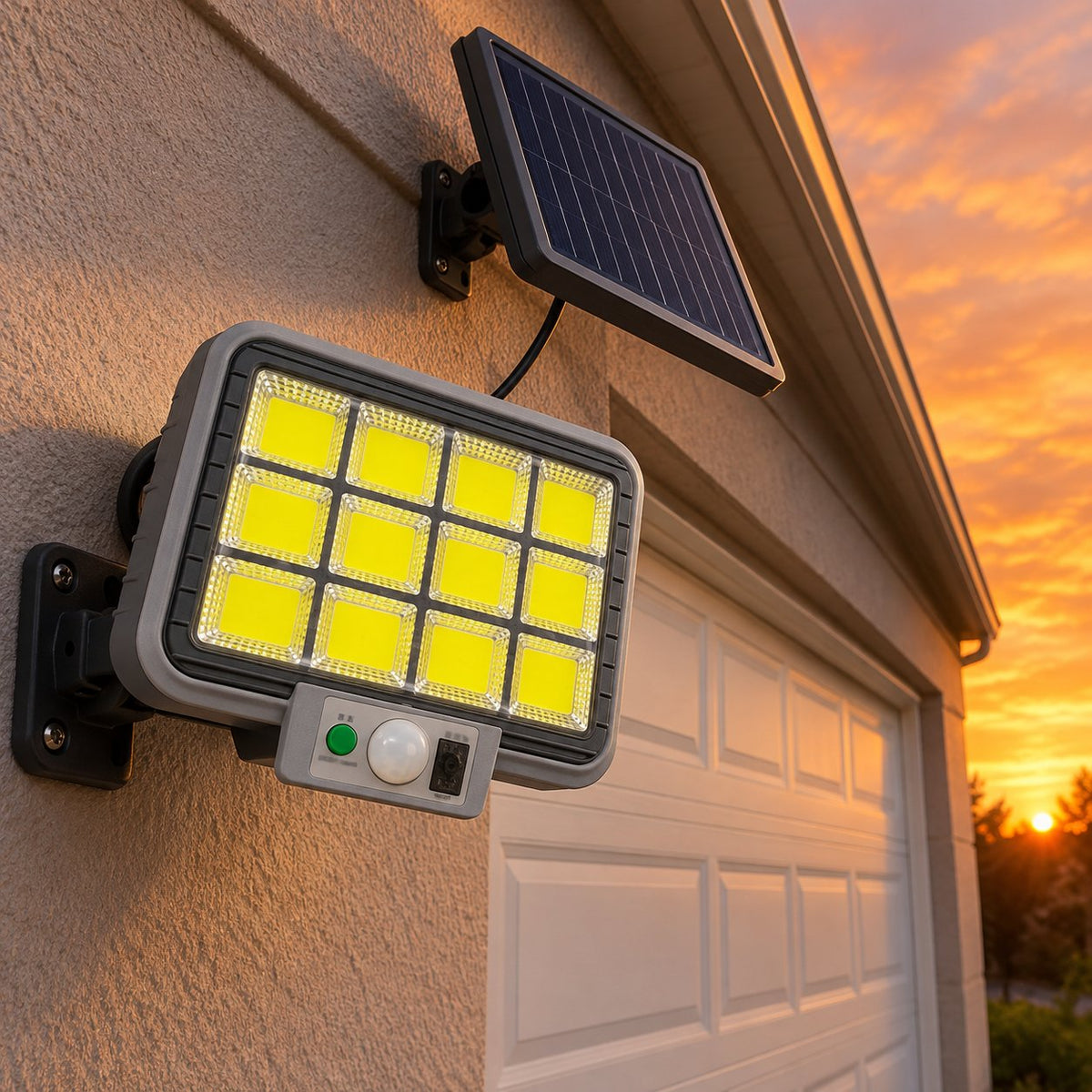 situation — Lámpara Solar de Pared con Panel Separado y Sensor de Movimiento