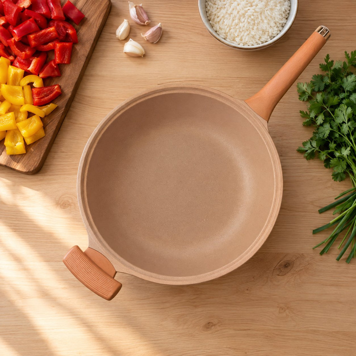 situation — Wok Antiadherente Efecto Arcilla 32 cm