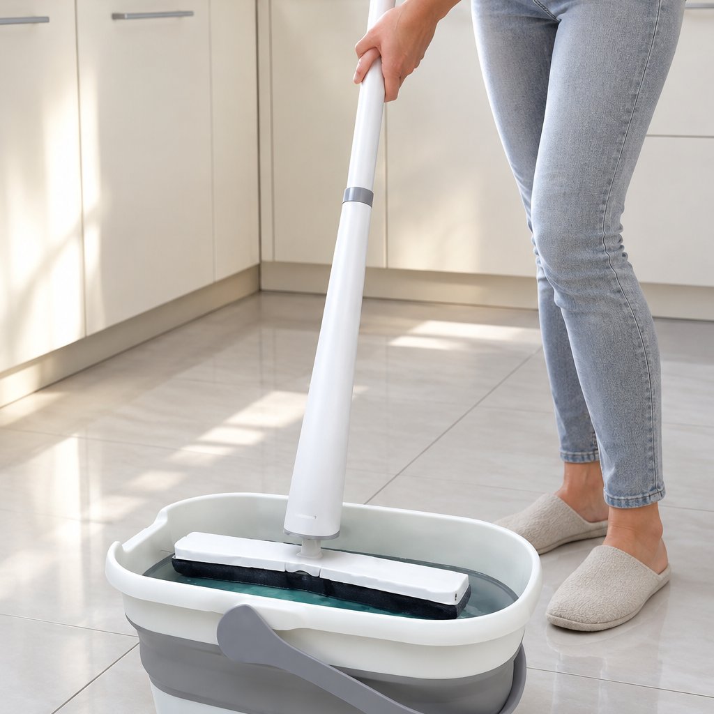 situation — Cubo Plegable con Ruedas 18 L – Se Guarda Plano en Cualquier Rincón