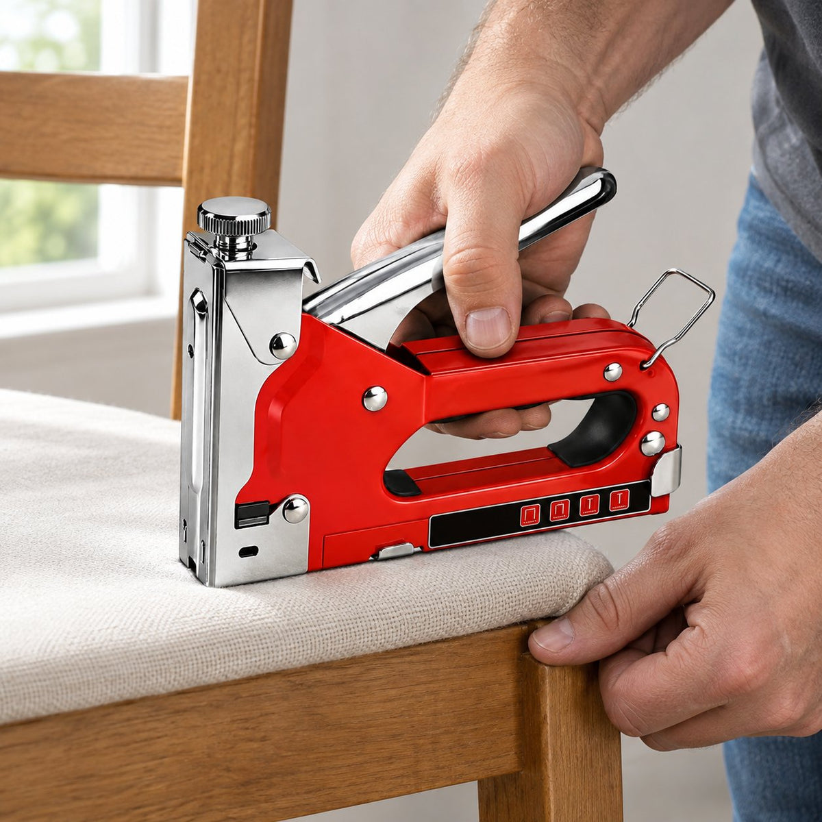 situation — Grapadora Manual 4 en 1 Pro – Madera, Tapicería y Bricolaje