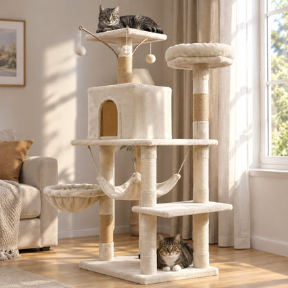 situation — Árbol para gatos con hamaca, cueva y postes rascadores de sisal