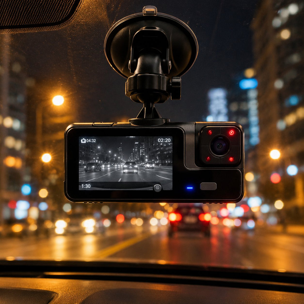 situation — Cámara de coche 1080P – frontal + interior con visión nocturna