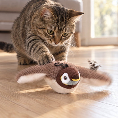 situation — Pájaro Interactivo para Gatos – Aletea y Pía al Tocarlo