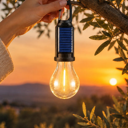 situation — Bombilla LED Solar con Gancho — Recargable por Sol o USB