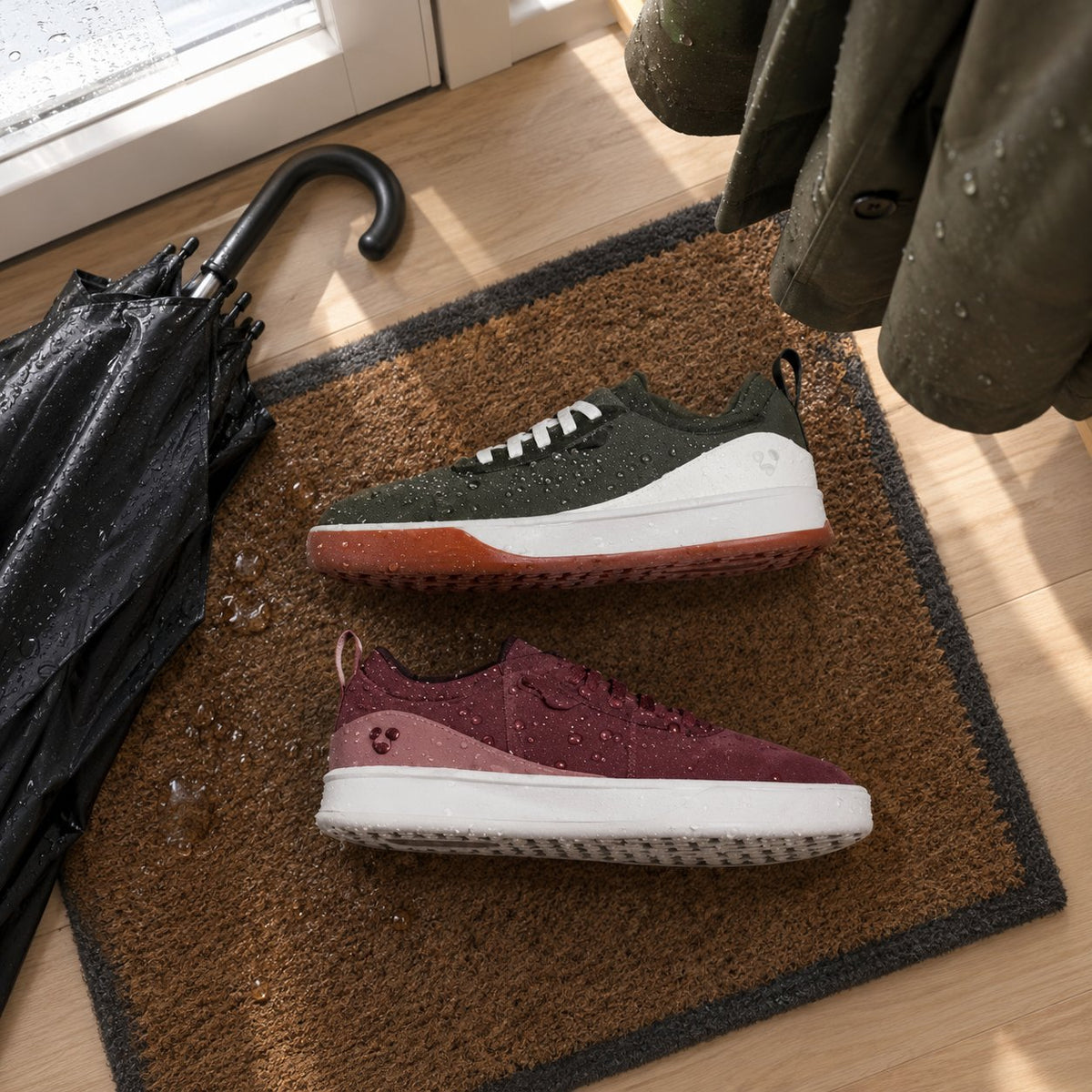 situation — Zapatillas Impermeables de Punto – Pies secos bajo la lluvia