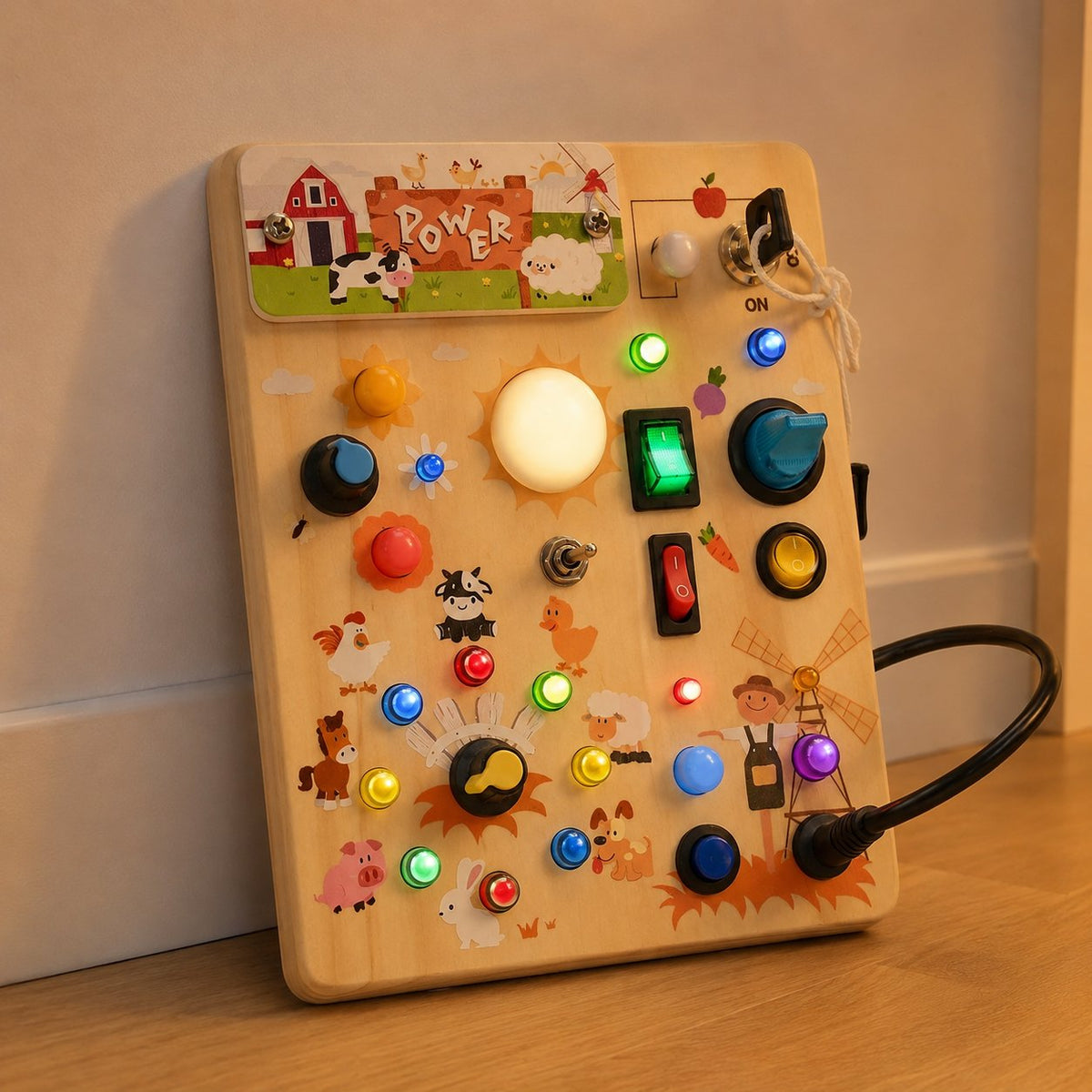 situation — LuciTablero™ – Tablero Sensorial Montessori de Madera con Luces