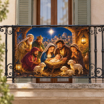 situation — Balconera de Navidad Belén – Sagrada Familia y Reyes Magos, 3 medidas