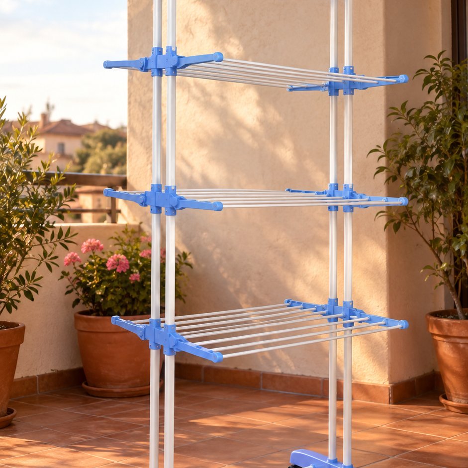 situation — Tendedero Vertical Plegable con Ruedas – 4 Niveles