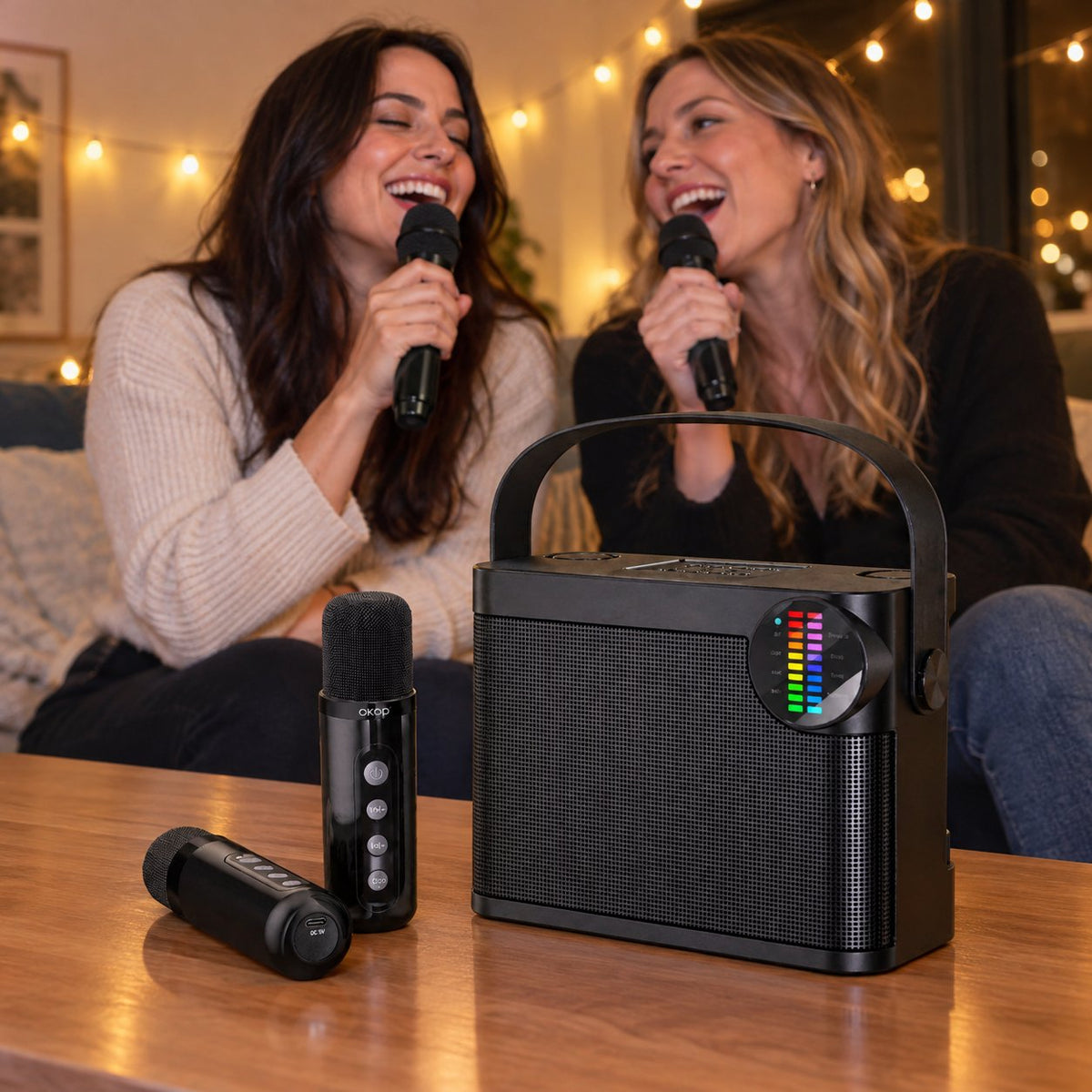 situation — Altavoz Karaoke Bluetooth con 2 Micrófonos Inalámbricos
